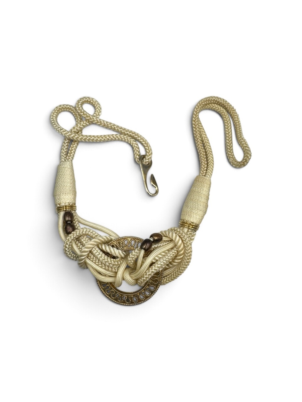 Cream Knot Rope Statement Necklace -  Women Jewelry